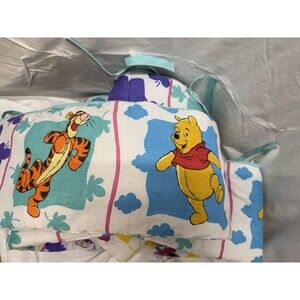 Vintage 1996 Disney Winnie The Pooh Quilt Fabric Recycling Panels Wall Hang 90’s